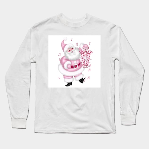 retro vintage pink santa claus Long Sleeve T-Shirt by Fanu2612